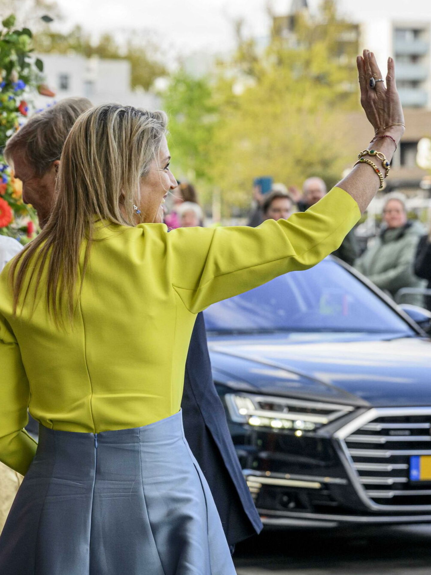 La reina Máxima saludando. (Efe/EPA/Emiel Muijderman)