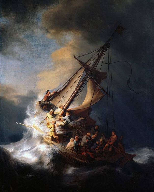 La tormenta del mar de Galilea, de Rembrandt. (Wikimedia Commons)