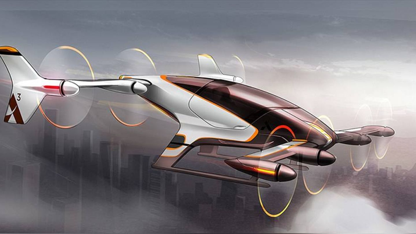 Imagen conceptual del proyecto Vahana, de Airbus, que imagina cómo será el transporte unipersonal por el aire. (Airbus)