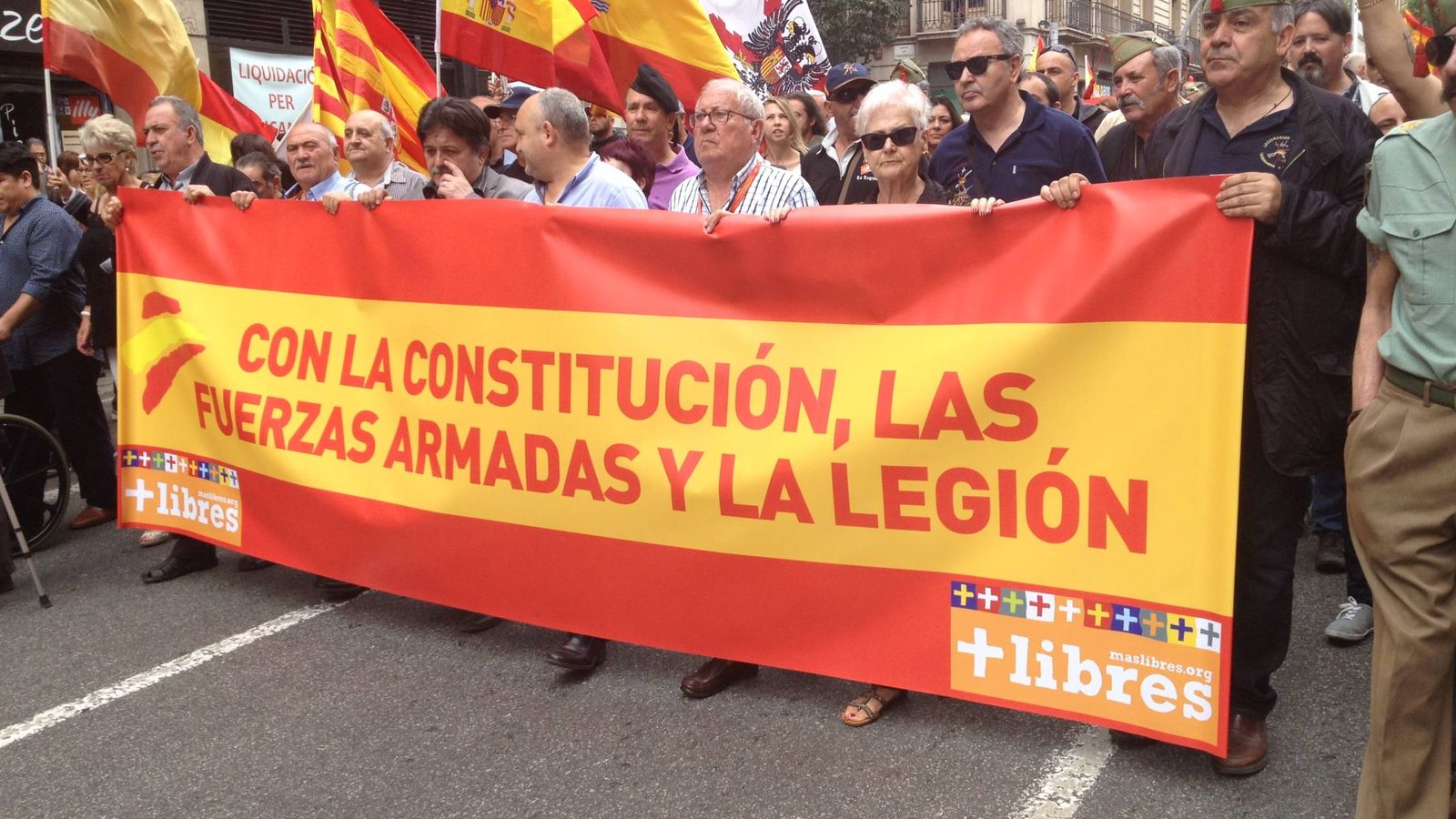 Foto: Manifestación de legionarios en Barcelona. (A.F.)