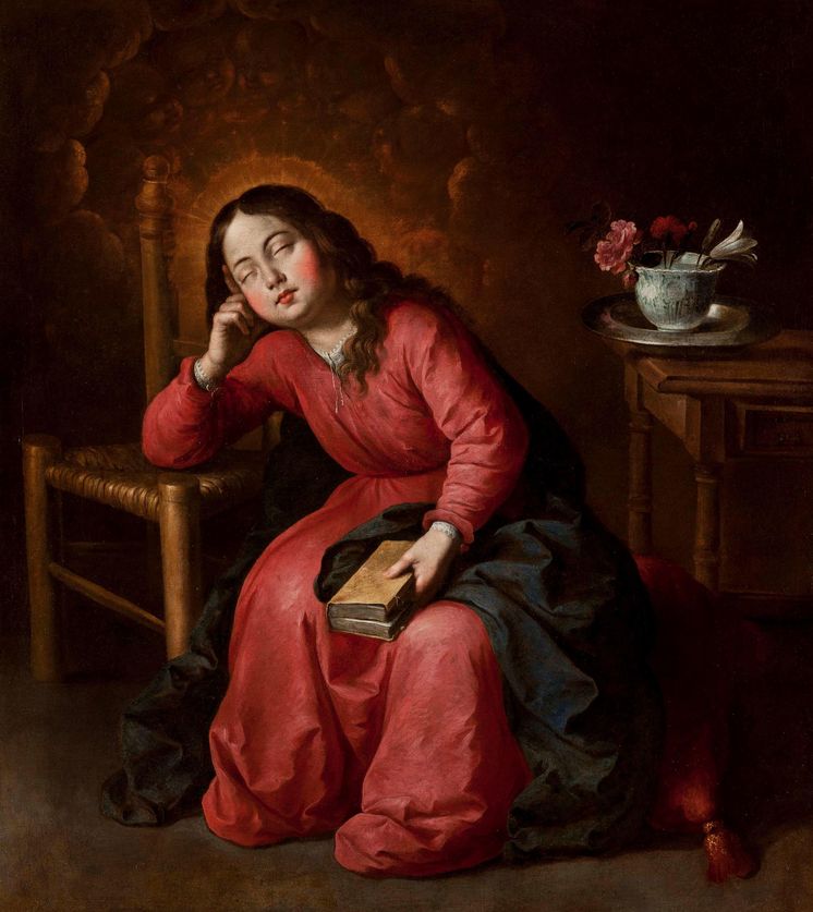 Foto: 'La virgen María niña, durmiendo', obra de Francisco de Zurbarán de 1655.  