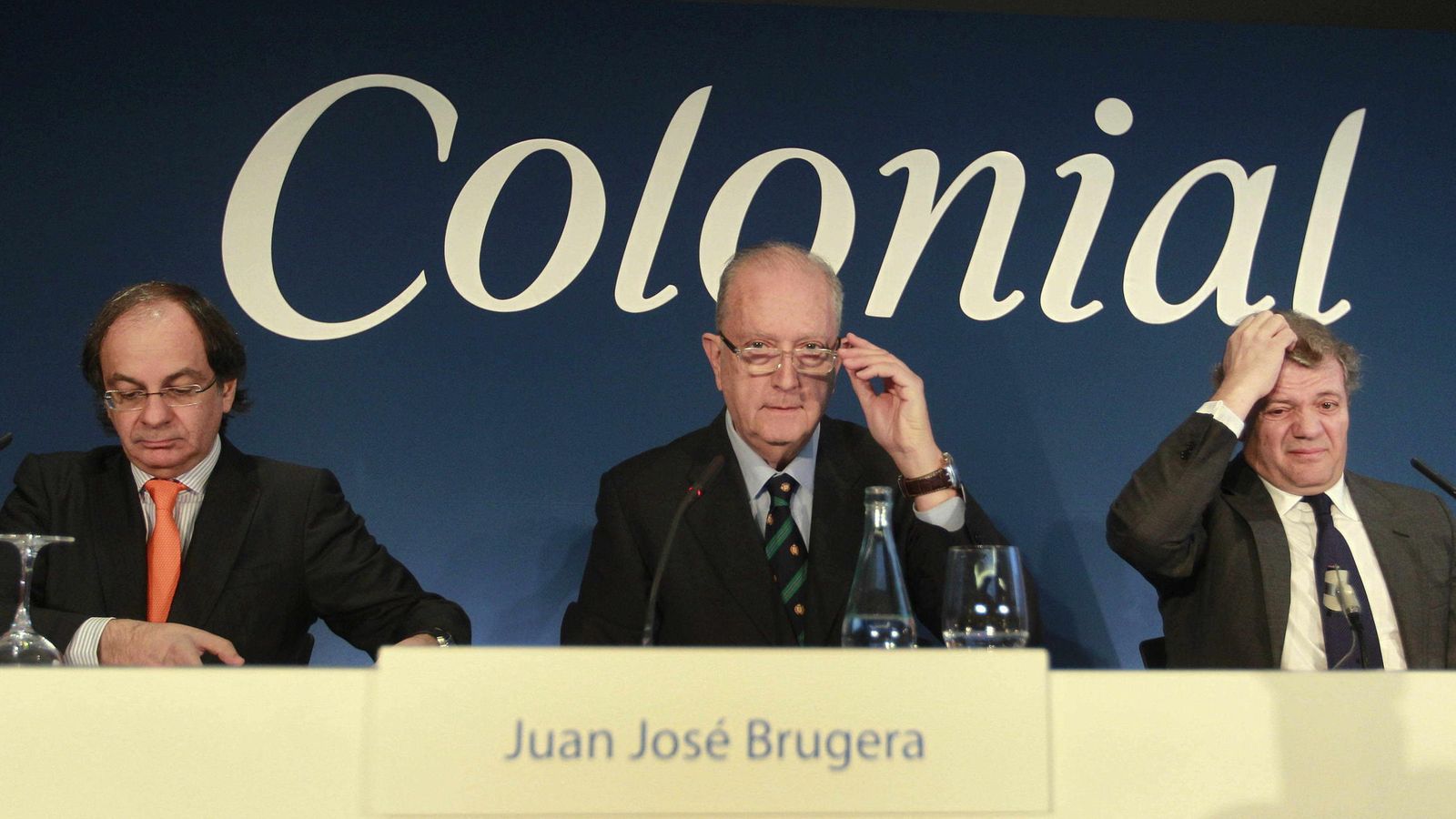 Foto:  José Bruguera (c) presidente, Pere Viñolas, consejero delegado (i) y Francisco Palà del consejo de administración (d) 