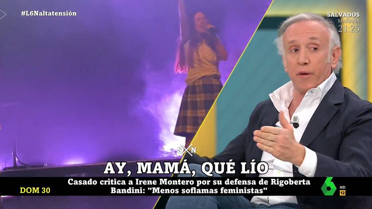 Eduardo Inda carga contra Rigoberta Bandini en 'La Sexta Noche': "Esta no es una cantante"