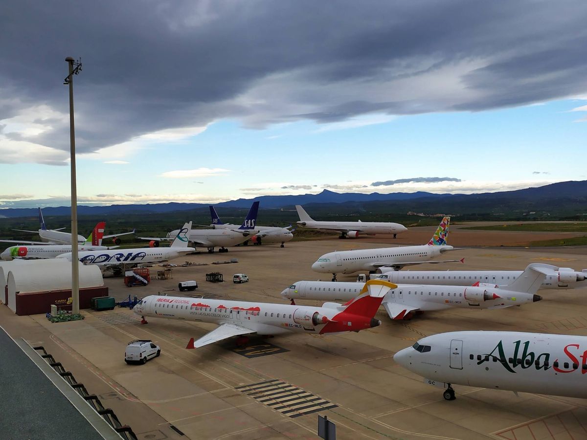 Foto: Aviones estacionados en el aeropuerto de Castellón. (Aerocas)