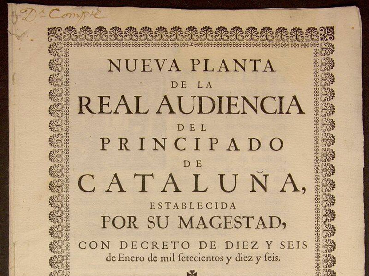 Foto: Documento oficial de los decretos de Nova planta de Cataluña.