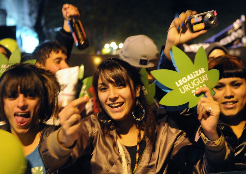 Foto: Activistas piden al Estado uruguayo no atrasar la legalización de la marihuana. (EFE)