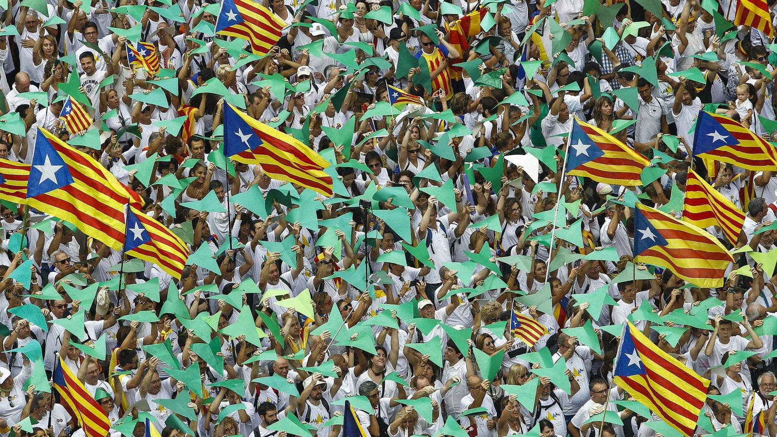 Foto: Vista de la manifestación con motivo de la Diada de Cataluña. (EFE)