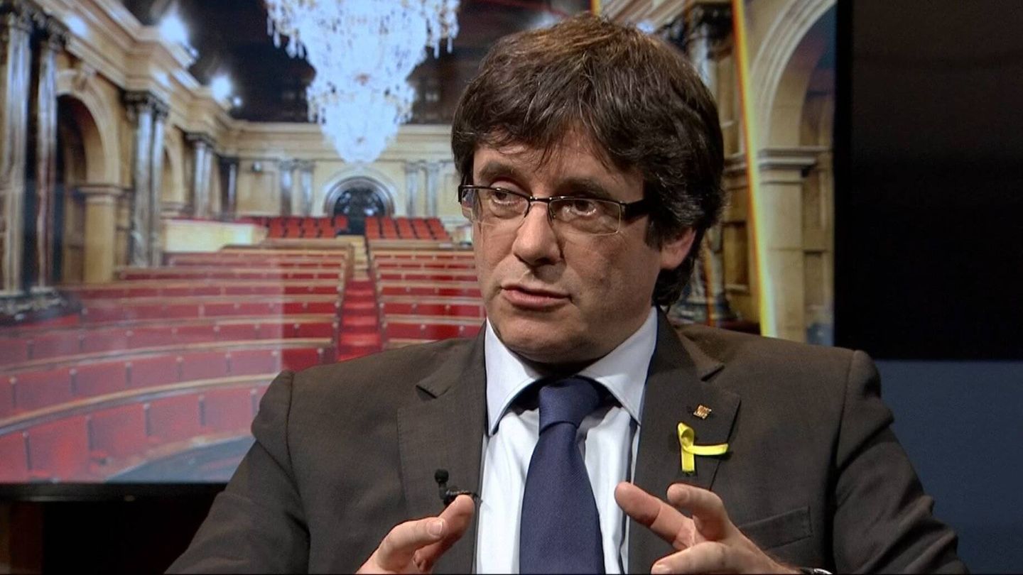 Puigdemont, durante la entrevista en TV3. 