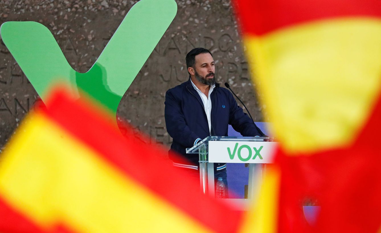 Santiago Abascal, en el cierre de campaña. (Reuters)