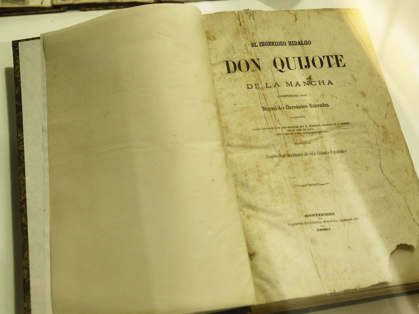 El primer ejemplar impreso en Suramérica de Don Quijote de la Mancha, 1880 | EFE