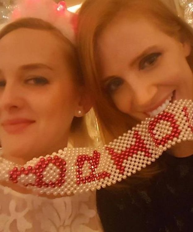 Foto: Jessica Chastain durante la 'bachelorette party' (Instagram)