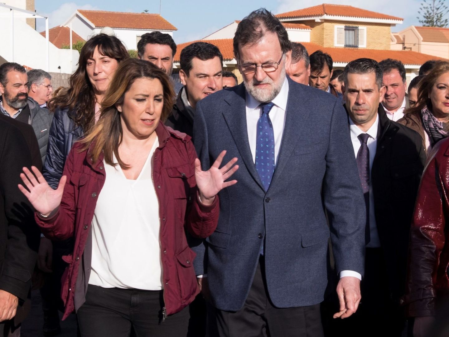Mariano Rajoy y Susana Díaz, durante una visita a Huelva el pasado mes de marzo. (EFE)