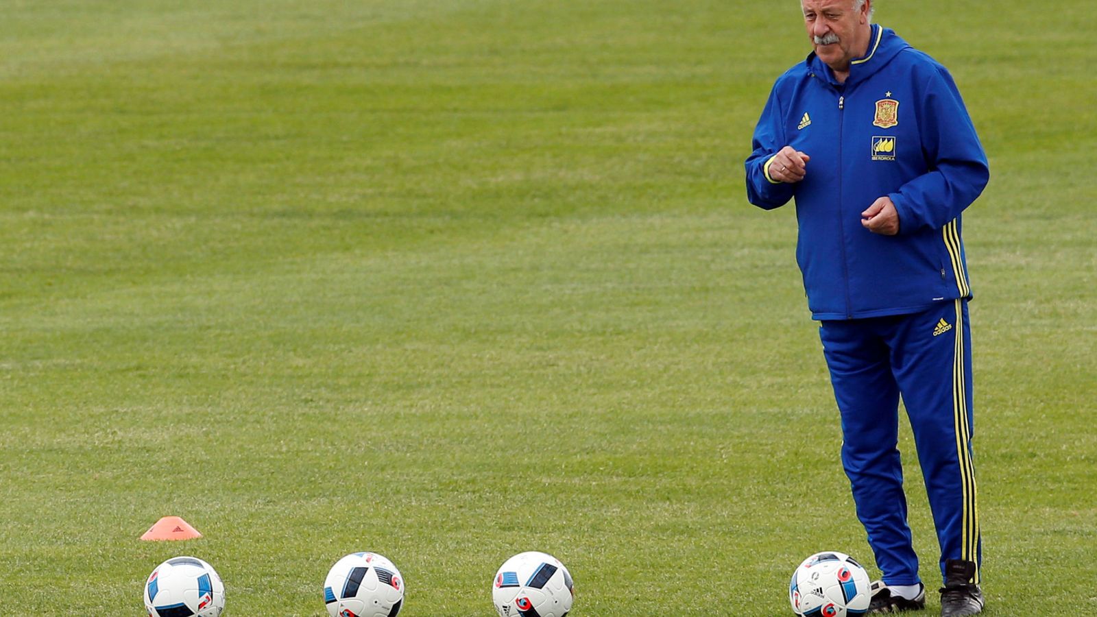 Foto: Vicente del Bosque, durante un entrenamiento de la Selección (Reuters)