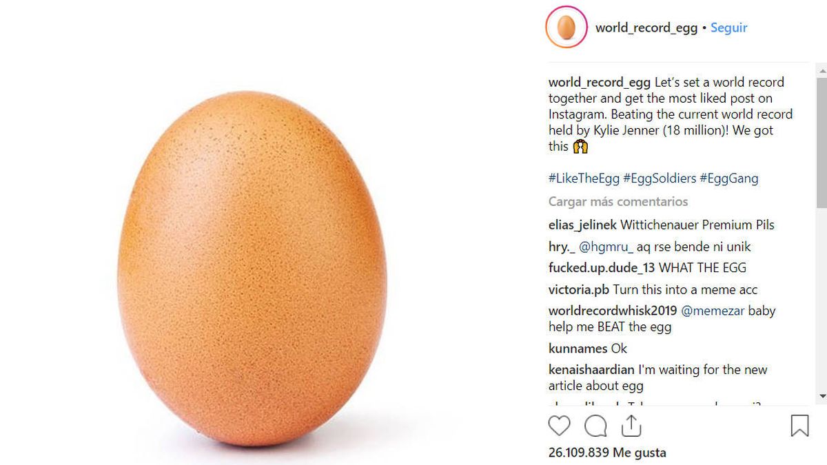 Desde hoy, la foto con más me gusta en la historia de Instagram es… ¡un huevo!