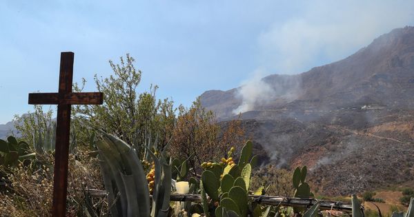 Foto: Incendio en Tejeda, Artenara y Gáldar, en Gran canaria. (EFE)
