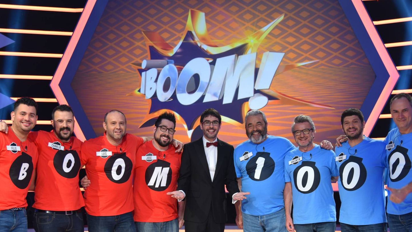 Los equipos concursantes de '¡Boom!' en el programa 1.000. (Atresmedia)