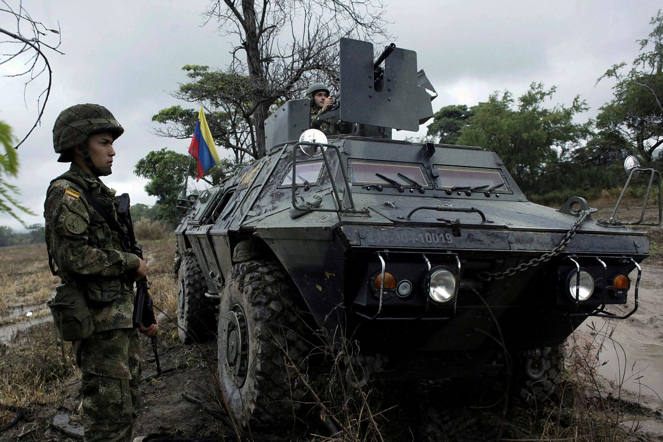 Soldados colombianos en la frontera con Venezuela en Cúcuta. (Reuters)