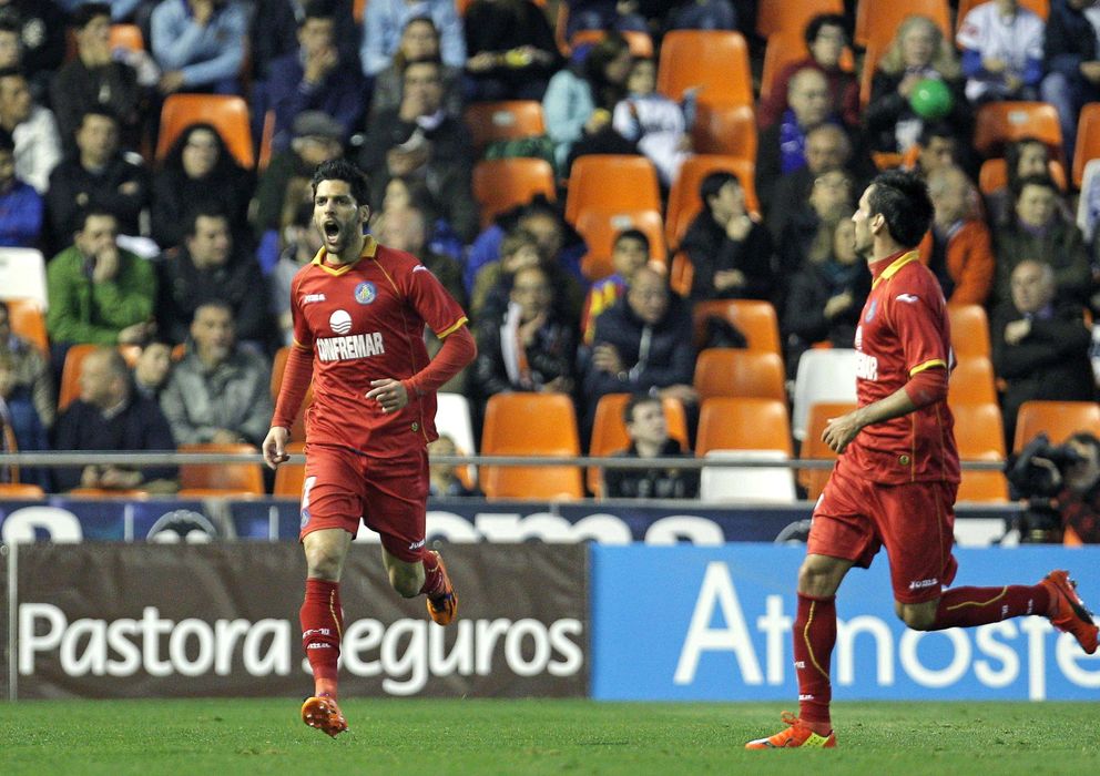 Foto: Lafita celebra con rabia el gol conseguido en el encuentro ante el Valencia. (Efe)