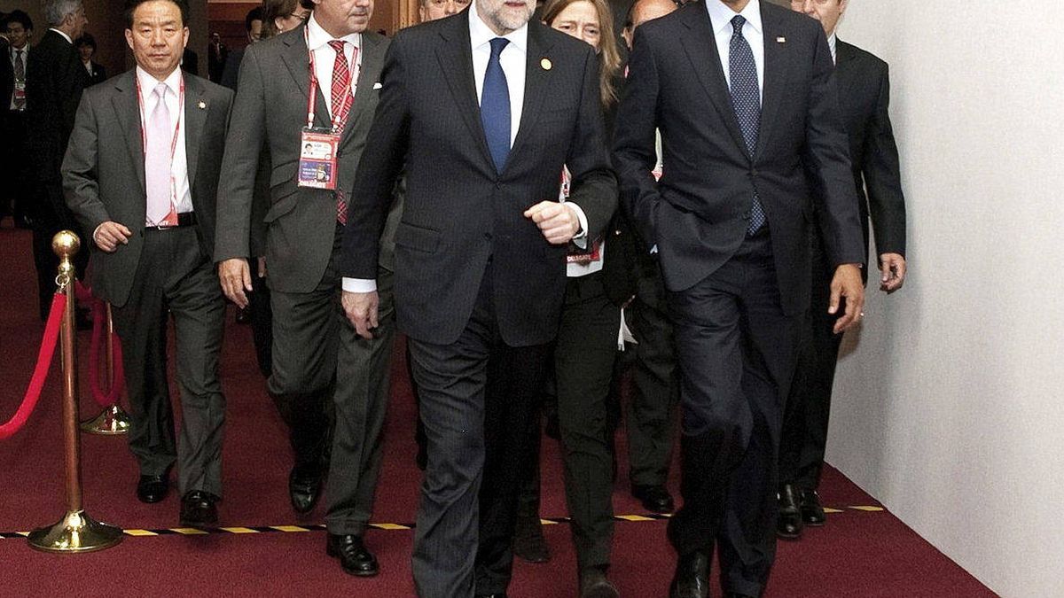 Rajoy y Obama coinciden en el gimnasio del hotel y hablan de la visita a la Casa Blanca
