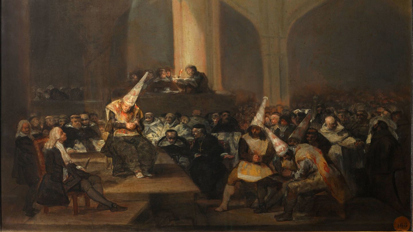 Auto de fe de la Inquisición, visto por Francisco de Goya. Realizado entre 1808 y 1812.  Fuente: Wikipedia.