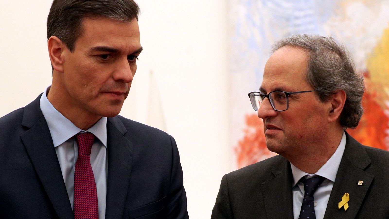 Foto: Pedro Sánchez y Quim Torra después de su reunión en Pedralbes. (Reuters)