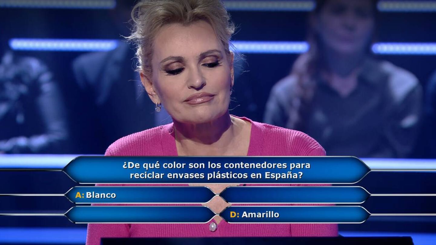 Ainhoa Arteta usa el comodín del 50% en '¿Quién quiere ser millonario?'. (Atresmedia)