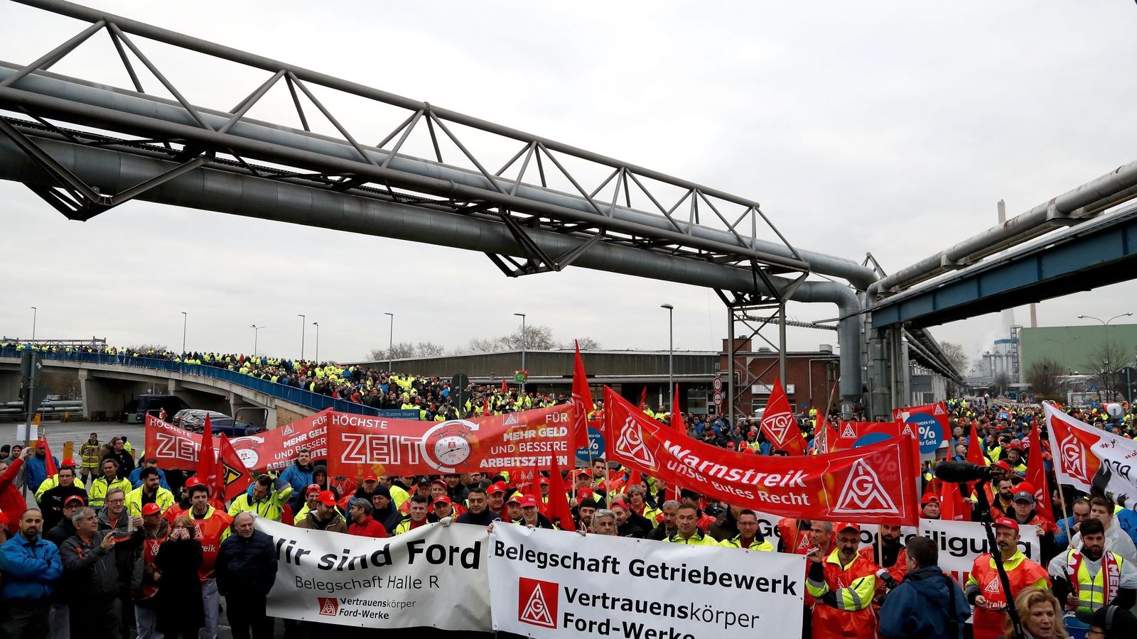 Foto: Huelga de los trabajadores de Ford en Colonia (Efe)