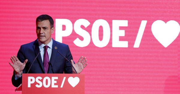 Foto: l presidente del Gobierno, Pedro Sánchez, durante la presentación de la precampaña del PSOE. (EFE)