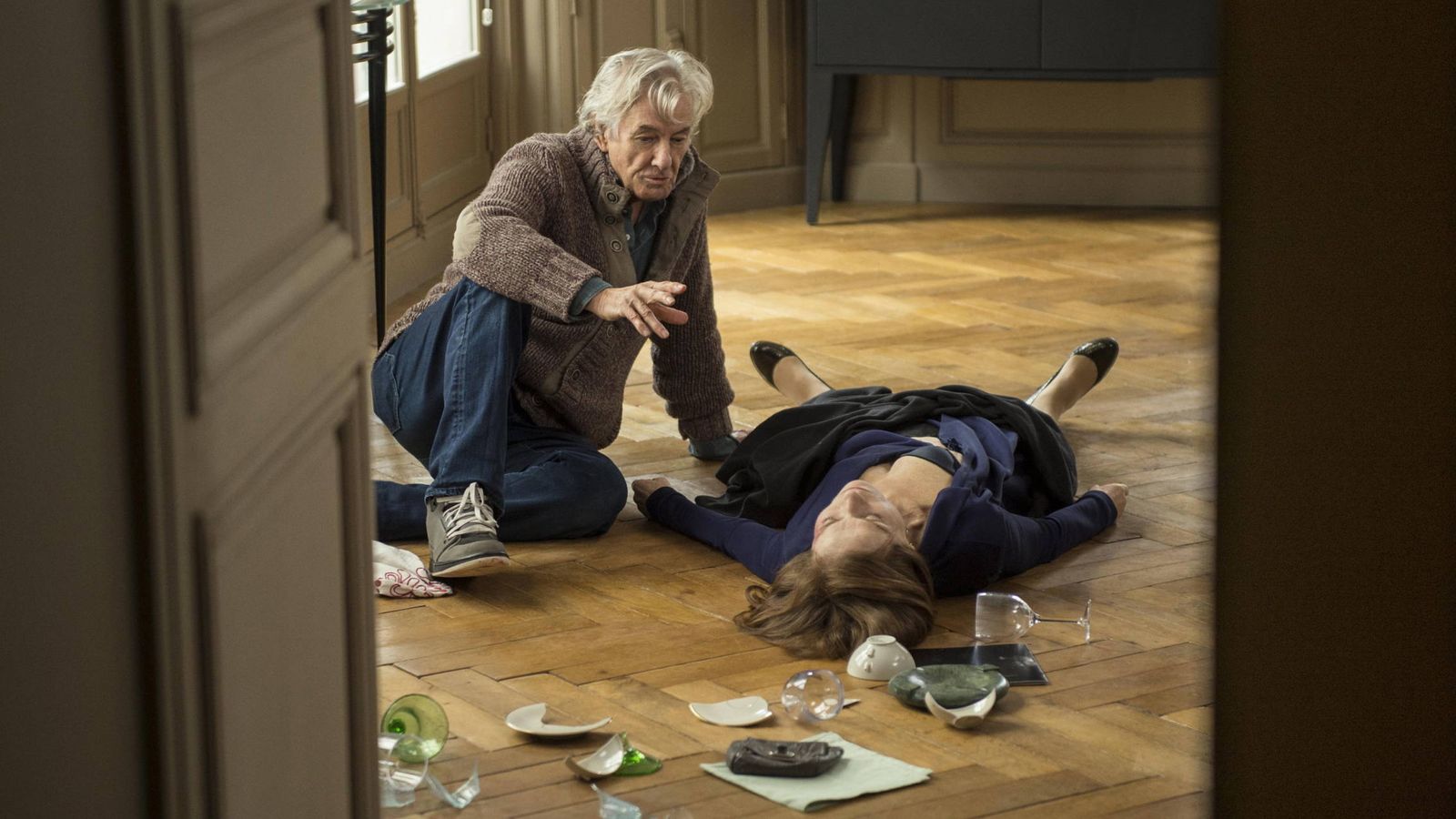 Foto: Paul Verhoeven e Isabelle Huppert en un momento del rodaje de 'Elle'