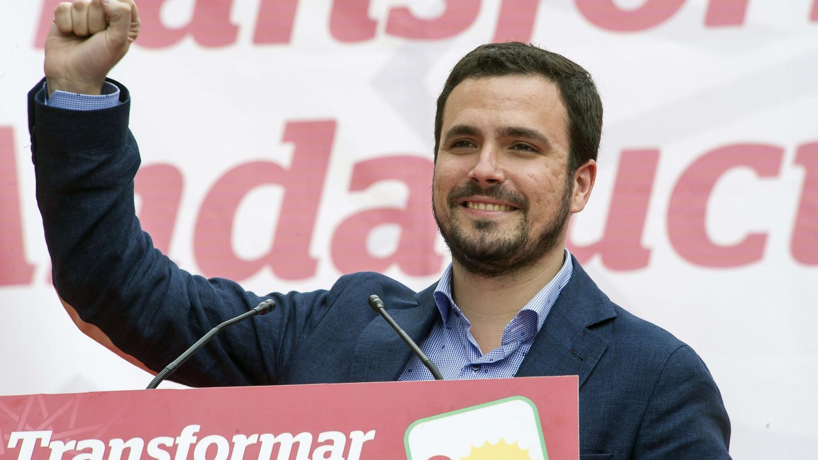 Foto: Alberto Garzón durante un acto de campaña antes de las elecciones generales. (Efe)