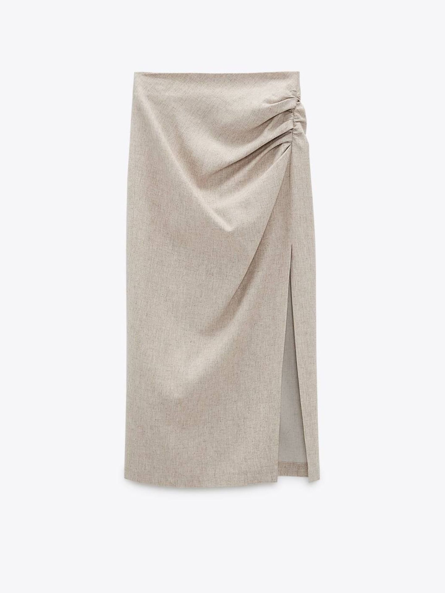 Falda de lino de Zara. (Cortesía)