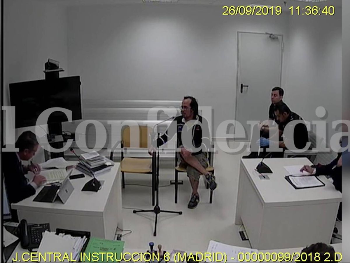 Foto: El CDR Jordi Ros en su declaración ante la Audiencia Nacional