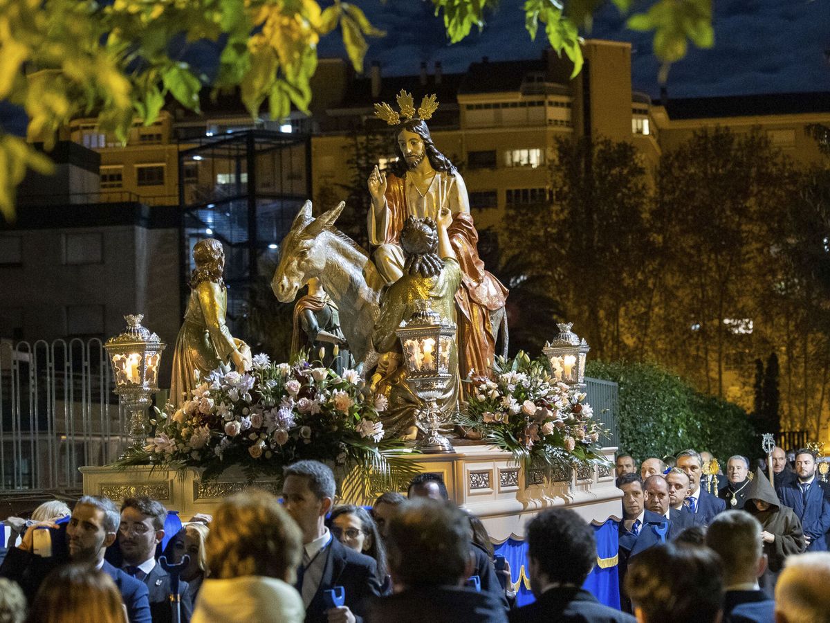 Foto: La Borriquilla, uno de los pasos de Semana Santa más queridos en Logroño. (EFE/Raquel Manzanares)