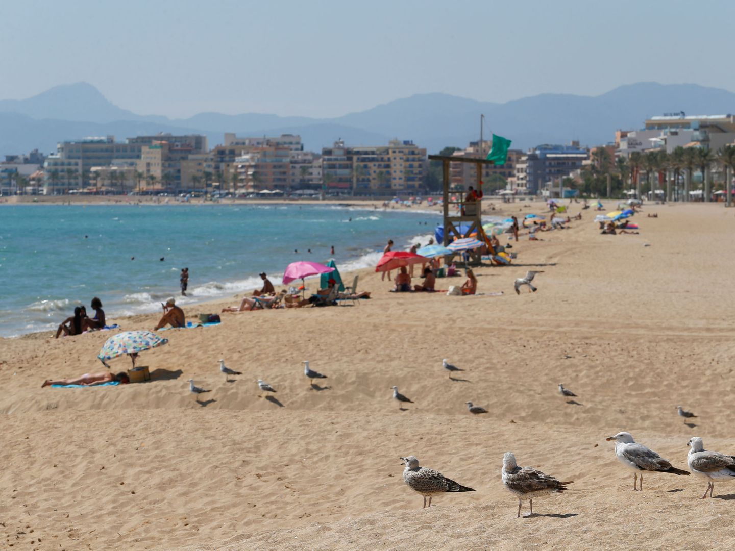 Playa de Mallorca casi vacía en plena temporada alta. (EFE)