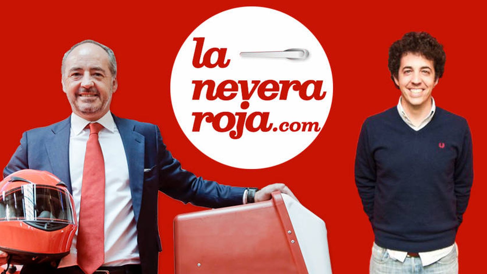 Foto: El presidente de Telepizza, Pablo Juantegui (izquierda), junto al cofundador de La Nevera Roja, su hijo Íñigo Juantegui. (EC)