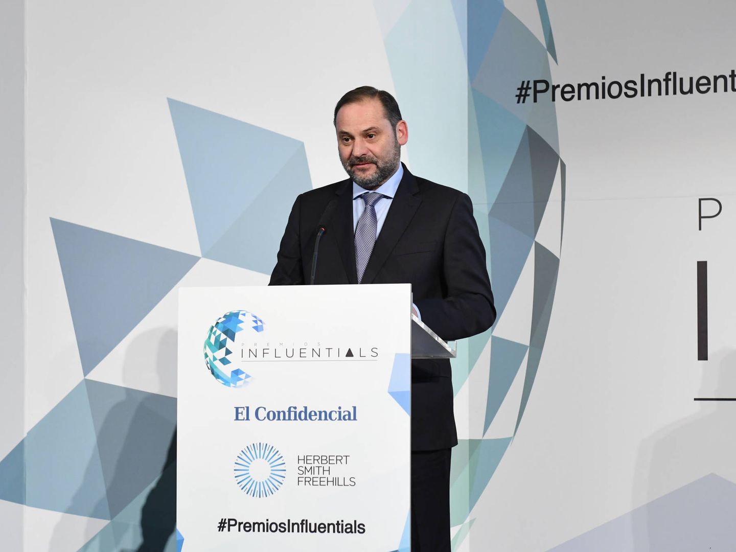 El ministro de Fomento, José María Ábalos, durante su discurso en los Premios Influentials.