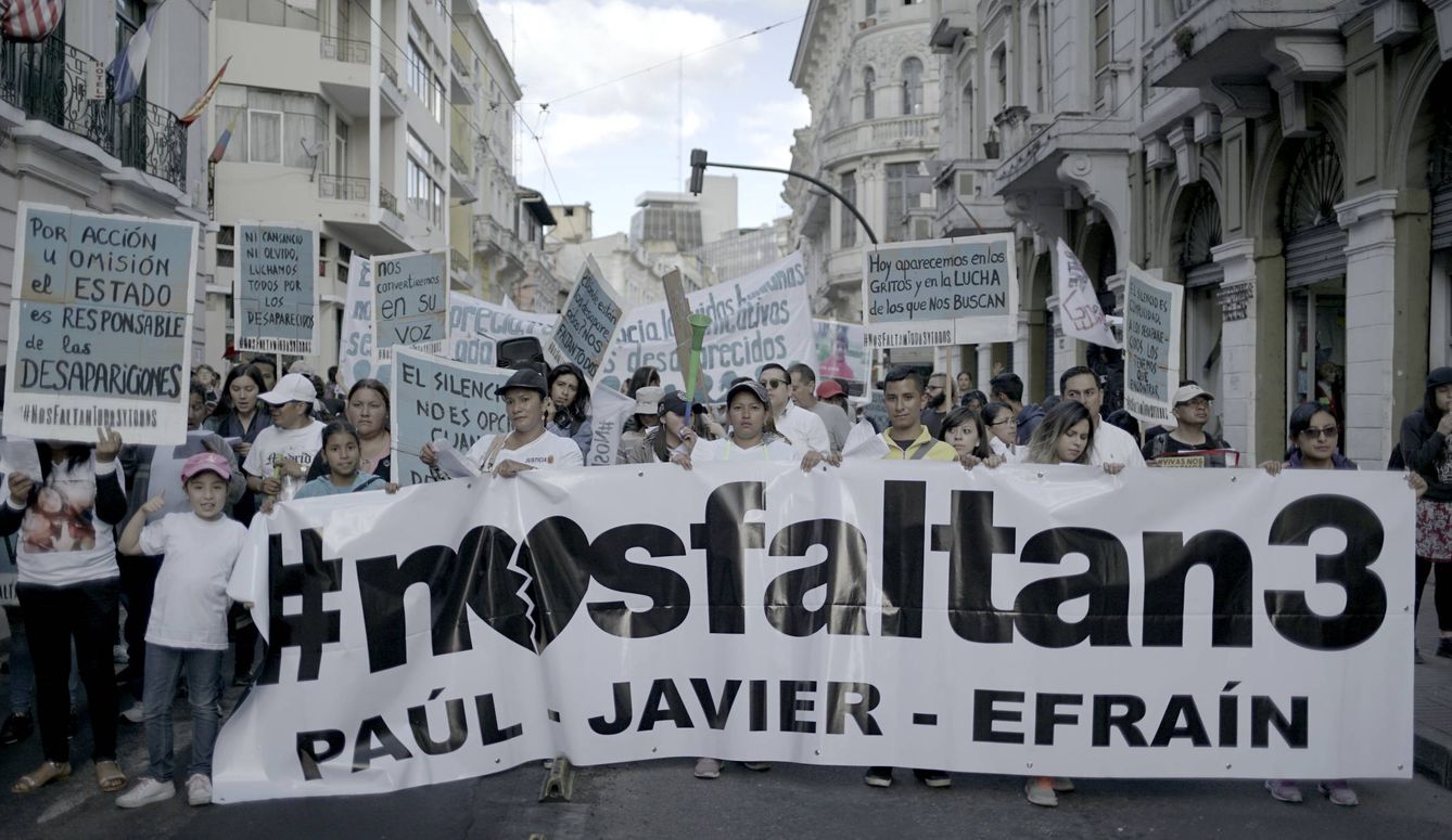 Manifestaciones en Quito para solicitar justicia para los tres asesinados. (J.Giraudat / Forbidden Stories)
