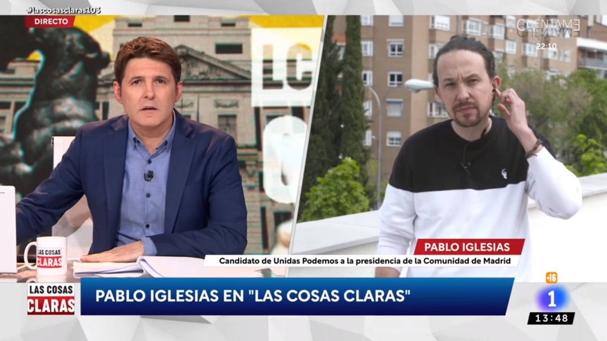 La incómoda pregunta de Jesús Cintora a Pablo Iglesias en 'Las cosas claras' (TVE)