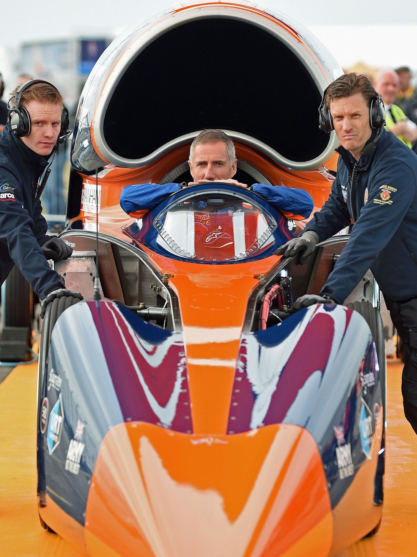 El piloto Andy Green, en el Bloodhound SSC Supersonic (EFE/Gerry Penny)