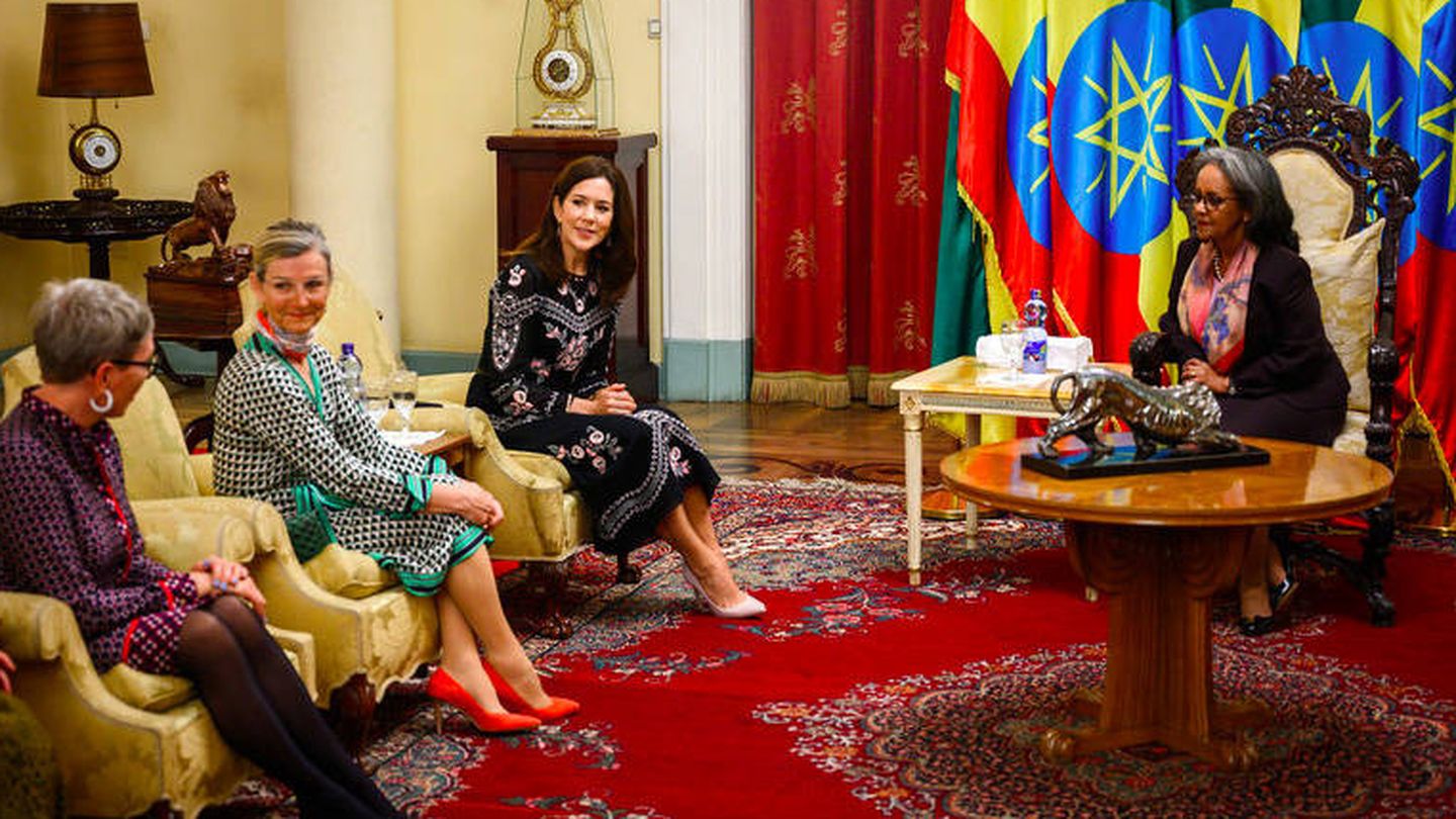 Mary de Dinamarca con la presidenta de Etiopía. (Ida Marie Odgaard / Casa Real)