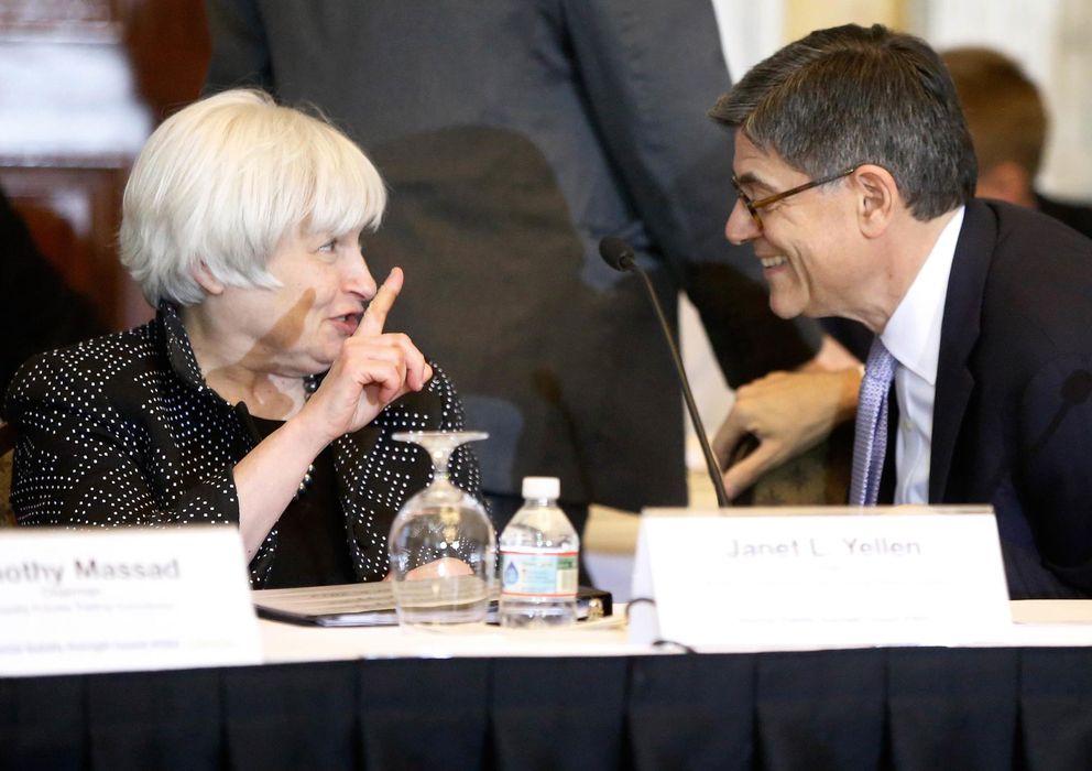 Foto: La presidenta de la Fed, Janet Yellen, y el secretario del Tesoro, Jack Lew