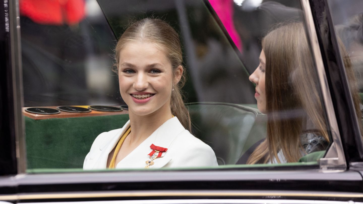 La Princesa de Asturias a su llegada al Palacio Real. (Europa Press)