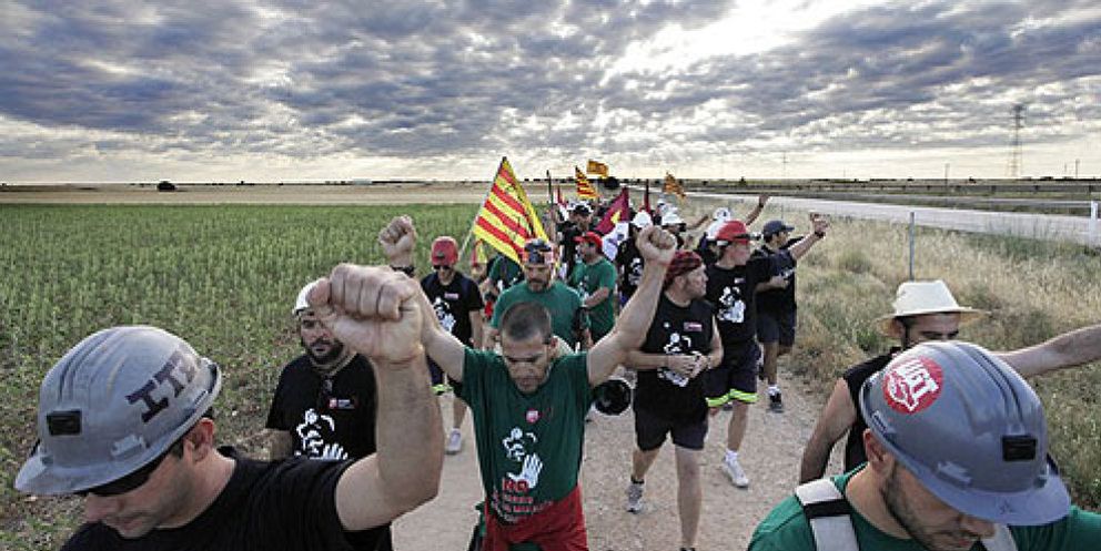 Foto: Los mineros, en Madrid: "Pararemos la ciudad hasta que Soria dé una solución"