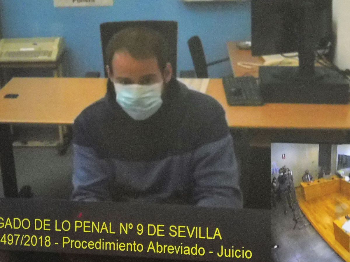 Foto: Captura de la pantalla del Juzgado de lo Penal número 9 de Sevilla del rapero Pablo Hasél. (EFE)