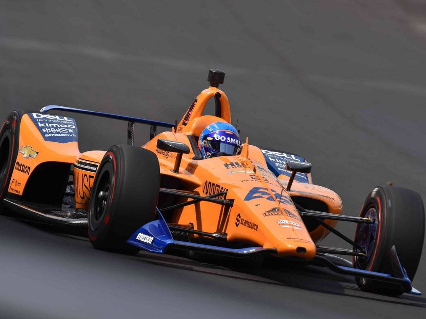 Fernando Alonso durante la clasificación de la Indy 500. (IndyCar)