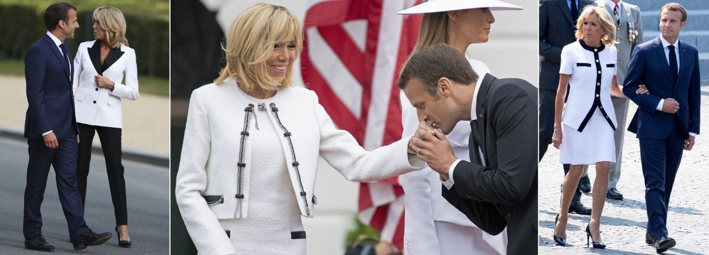 Brigitte Macron, todo al blanco. (Cordon Press)