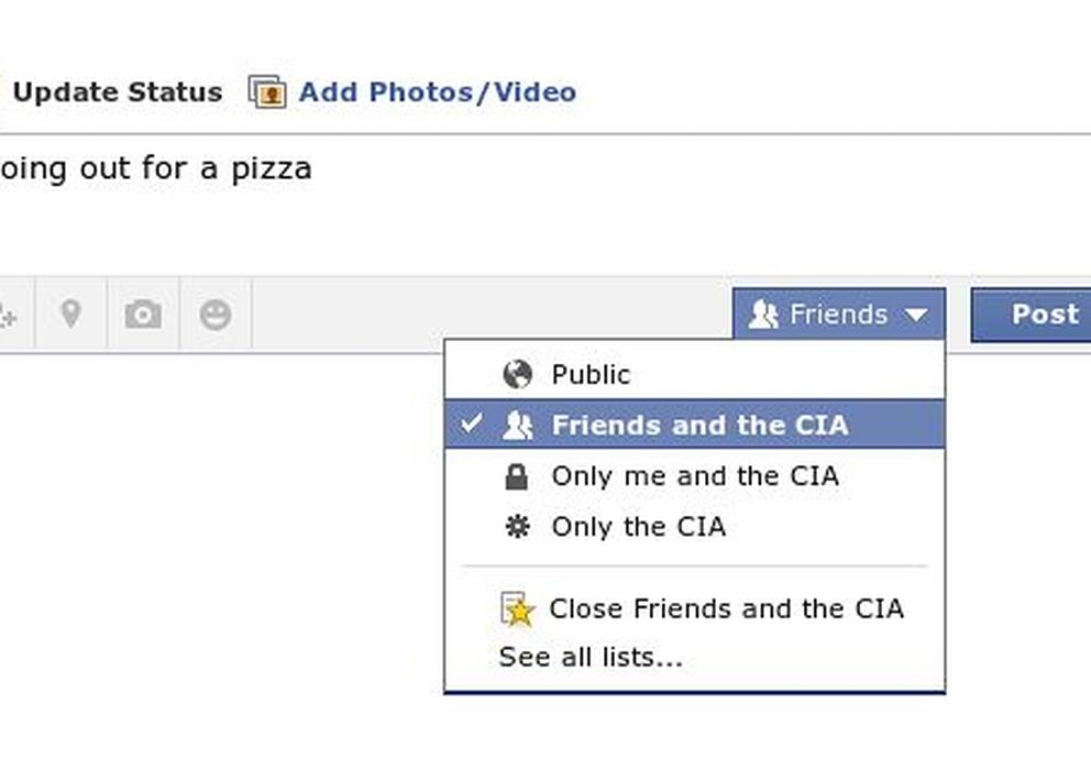 Foto: Las propias redes sociales ironizaron sobre el hecho de que la CIA tuviese acceso a los contenidos. (Facebook)