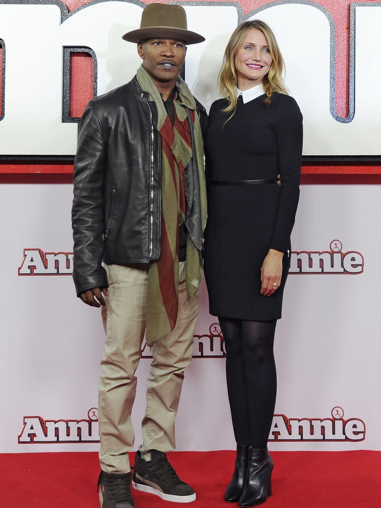 Jamie Foxx y Cameron Diaz, promocionando 'Annie'. (EFE)