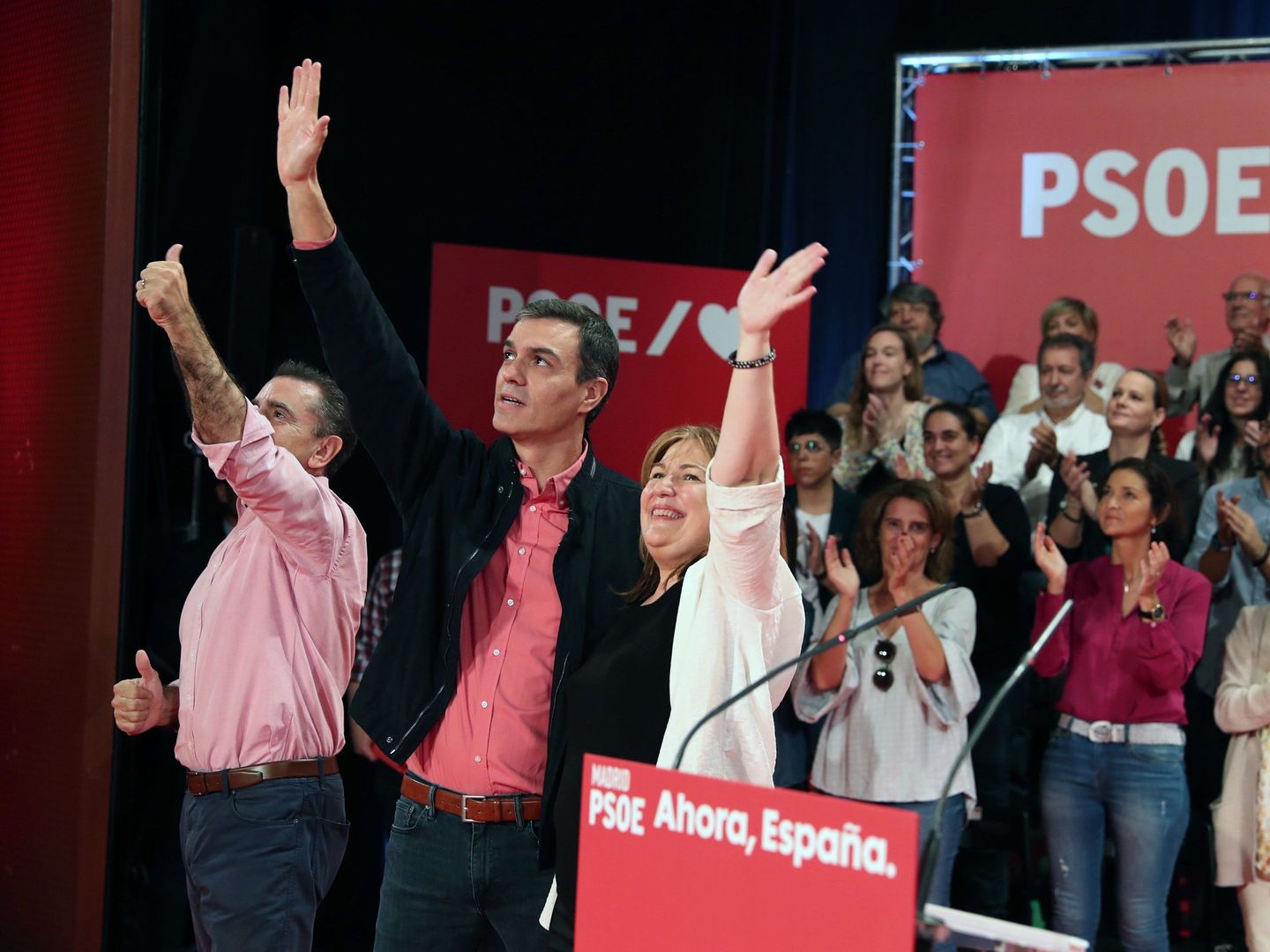 Pedro Sánchez junto a Natalia de Andrés, en un acto del PSOE