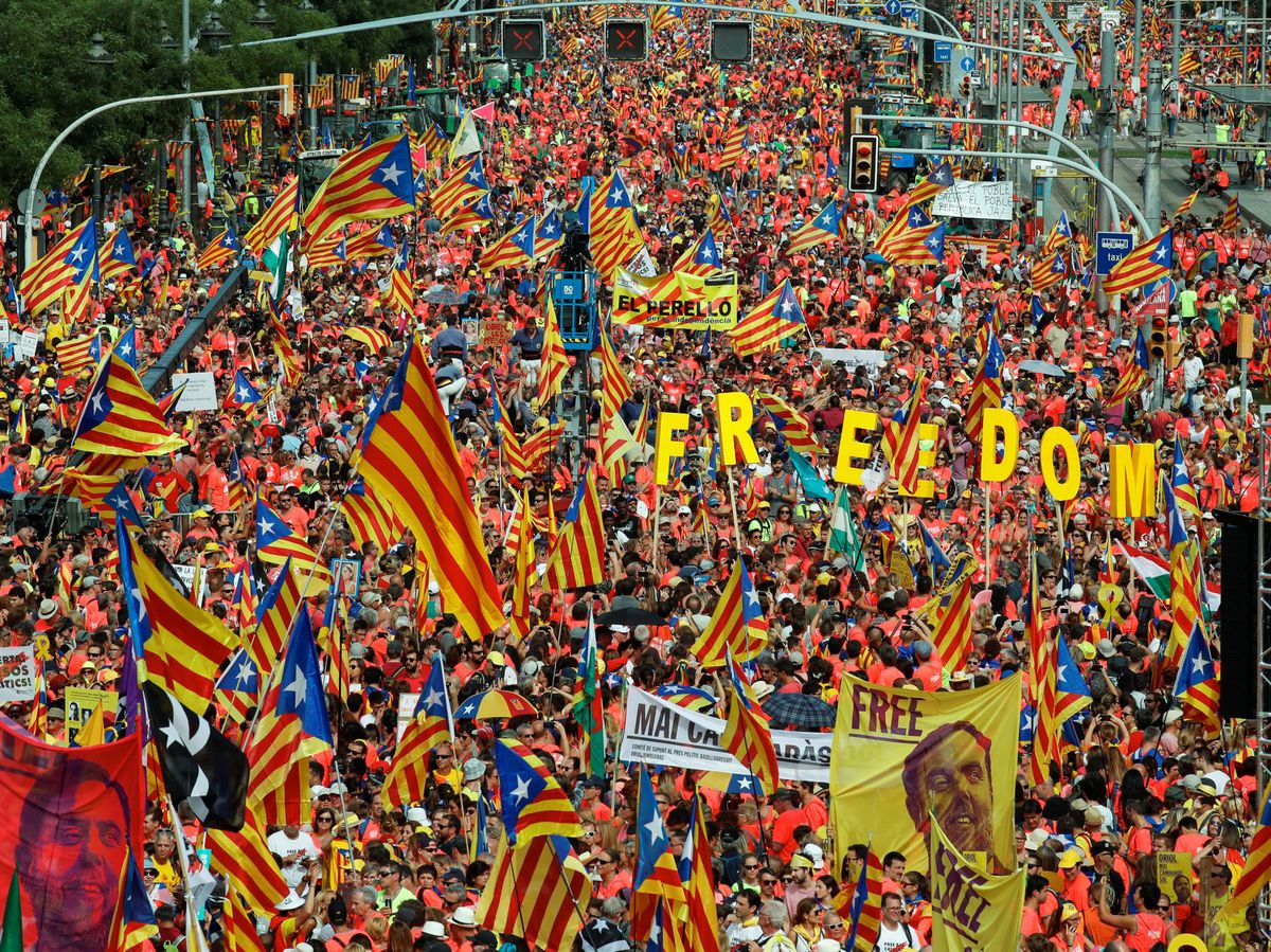 Foto: Manifestación en la Diada de Cataluña en 2018. (Reuters)